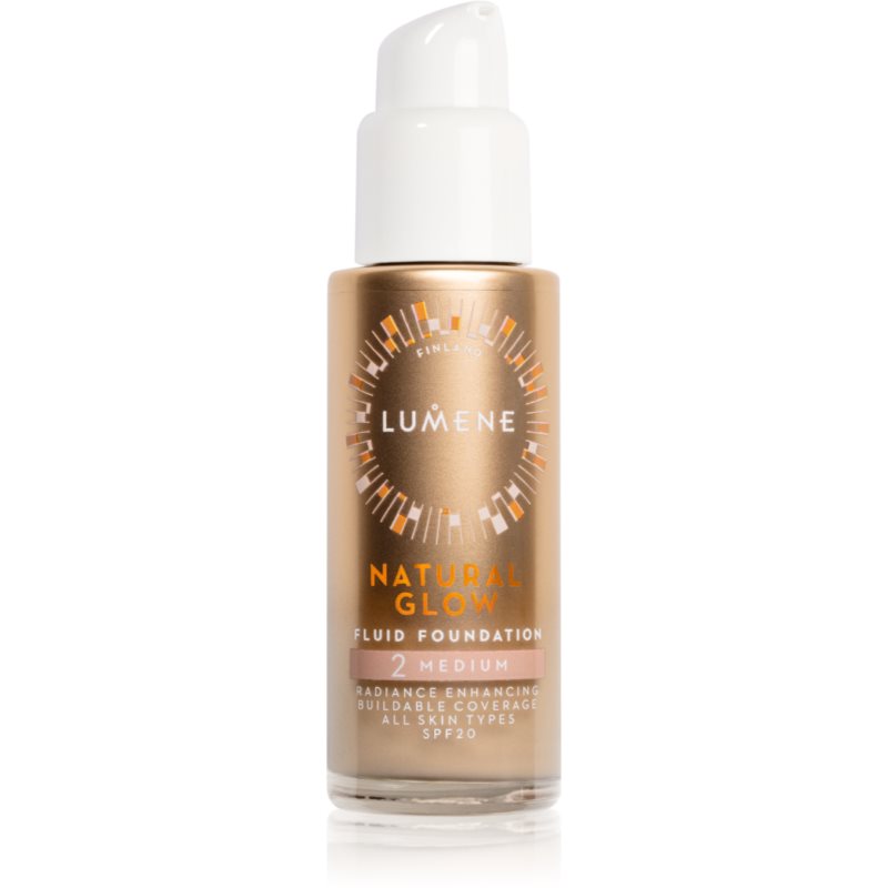 Lumene Natural Glow élénkítő make-up a természetes hatásért SPF 20 árnyalat 2 Medium 30 ml-Ár