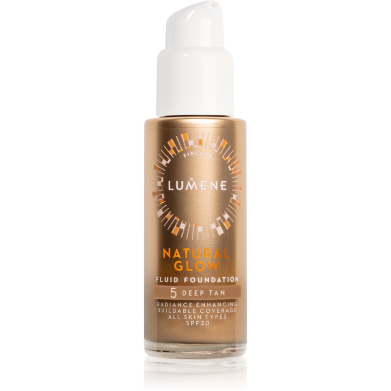 Lumene Natural Glow élénkítő make-up a természetes hatásért SPF 20 árnyalat 5 Deep Tan 30 ml-Ár