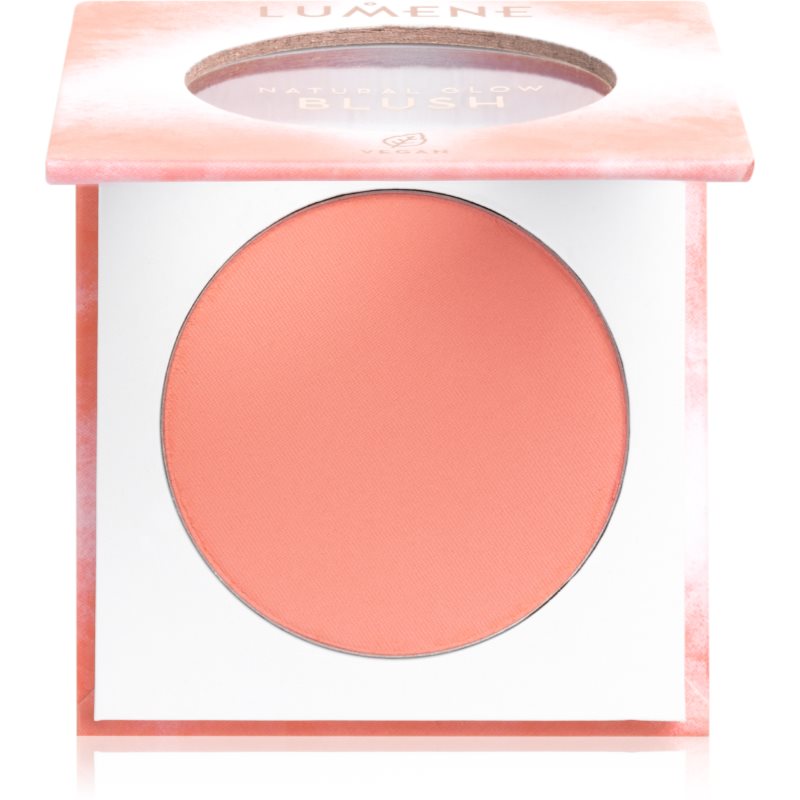 Lumene Natural Glow púderes arcpír árnyalat 1 Coral Glow 4 g