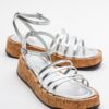 LuviShoes ANGELA Women's Metallic Silver Sandals
