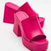 LuviShoes ANSER Women's Fuchsia Heeled Slippers