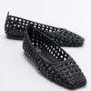 LuviShoes ARCOLA Women's Black Knitted Patterned Flats