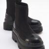 LuviShoes AVES Women's Black Scuba Thick Soled Boots