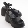 LuviShoes Abbon Black Skin Genuine Leather Women's Sandals