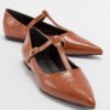 LuviShoes BULVA Tan Patterned Women's Ballerinas