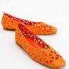 LuviShoes Bonne Women's Orange Flat Shoes