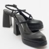 LuviShoes CAPE Black Skin Women's Platform Heeled Shoes