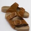 LuviShoes CHAMB Black Women's Suede Genuine Leather Slippers.