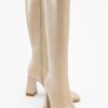 LuviShoes Decer Women's Beige Skin Heeled Boots