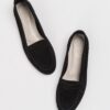LuviShoes F02 Women's Black Suede Flats
