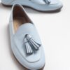 LuviShoes F04 Blue Skin Genuine Leather Shoes