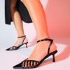 LuviShoes LIEDE Black Patent Leather Women's Pointed Toe Thin Heeled Shoes