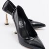 LuviShoes MERLOT Black Patent Leather Women's Heeled Shoes