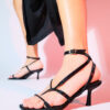 LuviShoes MIAS Women's Black Heeled Sandals