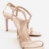 LuviShoes MOLDE Beige Patent Leather Women's Thin Heeled Shoes