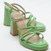 LuviShoes OPPE Green Patent Leather Women's High Heel Shoes