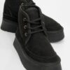 LuviShoes Ovela Women's Black Thick Sole Laced Sports Boots