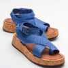 LuviShoes SARY Blue Women's Jeans Sandals