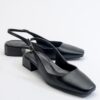 LuviShoes State Black Skin Women's Heeled Shoes