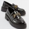 LuviShoes UNTE Women's Black Spreading Loafers