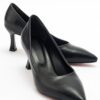 LuviShoes Women's PEDRA Black Skin Heeled Shoes