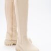 LuviShoes Women's Shadow Beige Boots