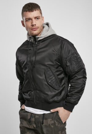 MA1 Hooded Bomber Jacket blk/grey