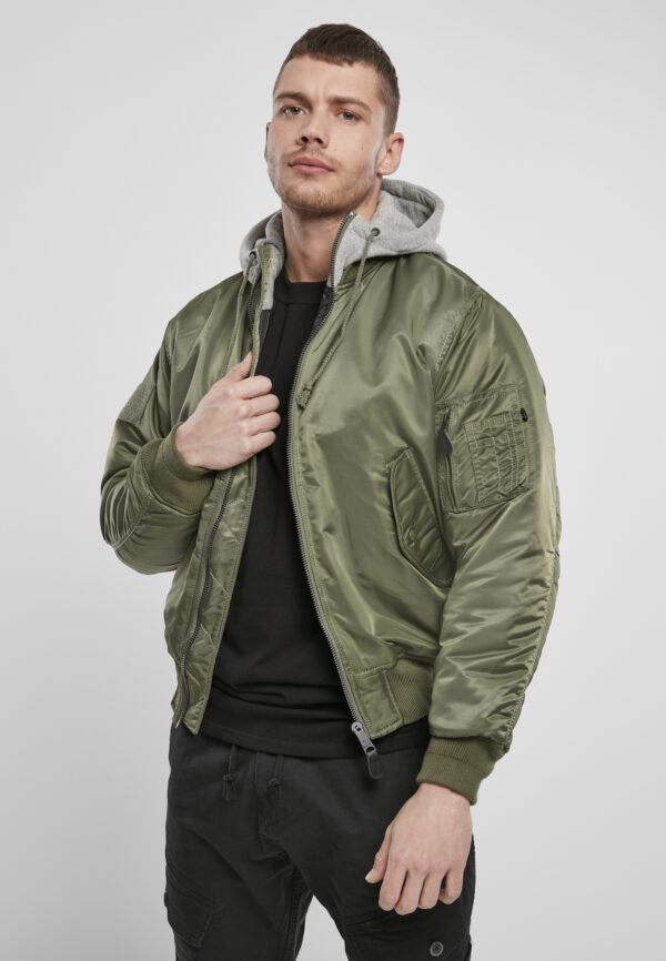 MA1 Hooded Bomber Jacket olive/grey
