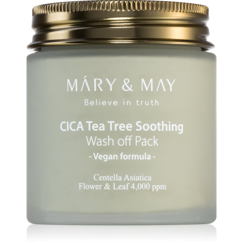 MARY & MAY Cica Tea Tree Soothing tisztító maszk agyaggal az arcbőr megnyugtatására 125 g-Ár