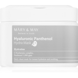 MARY & MAY Hyaluronic Panthenol Hydra Mask fátyolmaszk szett a bőr intenzív hidratálásához 30 db-Ár