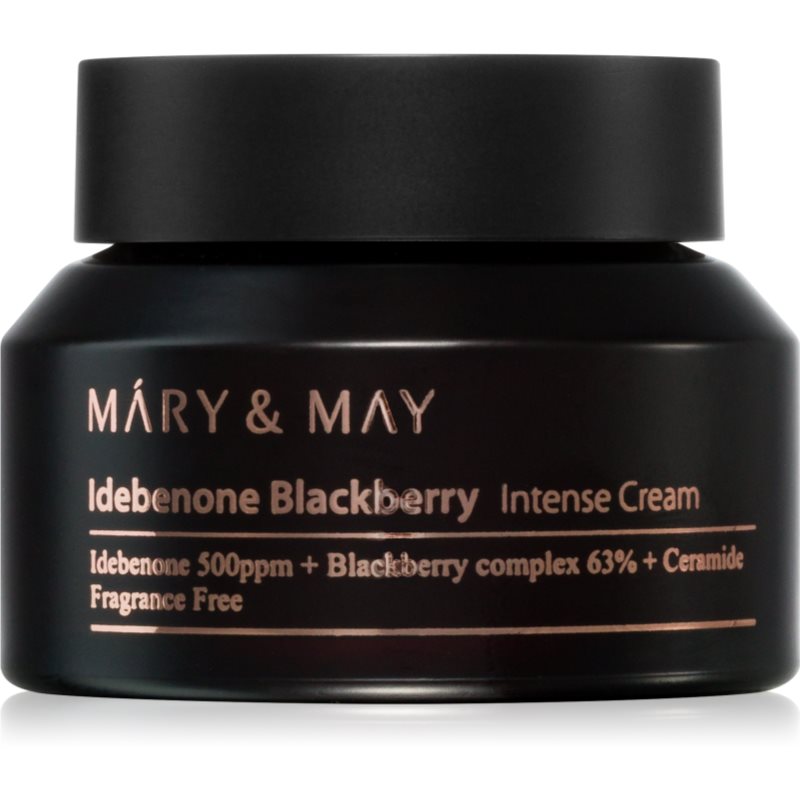 MARY & MAY Idebenone + Blackberry Complex Intensive Total Care Cream világosító hidratáló krém ránctalanító hatással 70 g-Ár