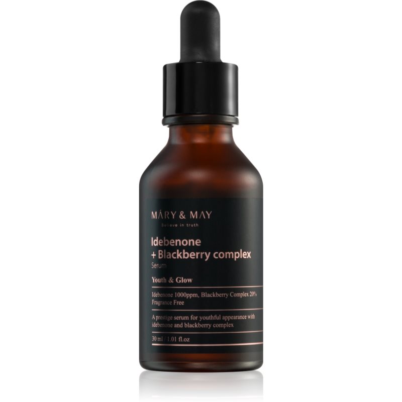 MARY & MAY Idebenone + Blackberry Complex Serum antioxidáns szérum az élénk és kisimított arcbőrért 30 ml-Ár