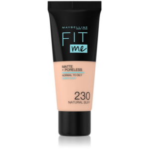 MAYBELLINE NEW YORK Fit Me! Matte+Poreless pórusösszehúzó és mattító alapozó normál és olajos bőrre árnyalat 230 Natural Buff 30 ml-Eredeti