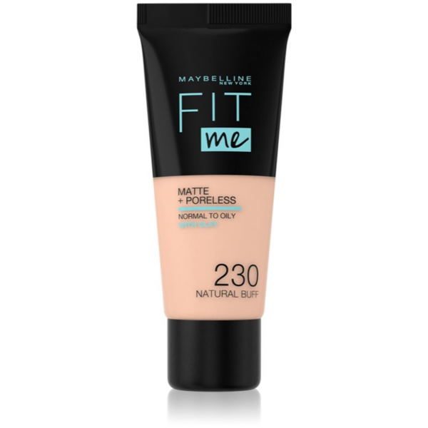 MAYBELLINE NEW YORK Fit Me! Matte+Poreless pórusösszehúzó és mattító alapozó normál és olajos bőrre árnyalat 230 Natural Buff 30 ml-Eredeti