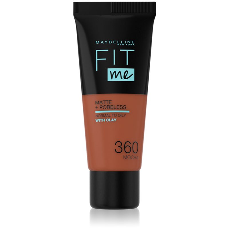 MAYBELLINE NEW YORK Fit Me! Matte+Poreless pórusösszehúzó és mattító alapozó normál és olajos bőrre árnyalat 360 Mocha 30 ml-Eredeti