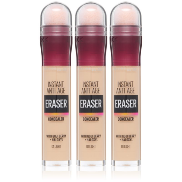 MAYBELLINE NEW YORK Instant Anti Age Eraser folyékony korrektor szivacsos applikátorral takarékos kiszerelés árnyalat 01 Light-ár