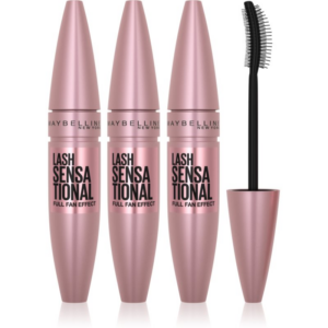 MAYBELLINE NEW YORK Lash Sensational legyező hatású szempillaspirál a hosszú és dús pillákért árnyalat 01 - Very Black 3x9.5 ml-ár