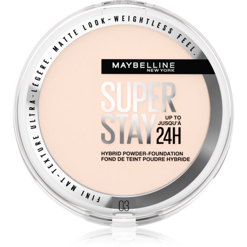 MAYBELLINE NEW YORK SuperStay 24H Hybrid Powder-Foundation kompakt púderes alapozó matt hatásért árnyalat 03 9 g-Ár