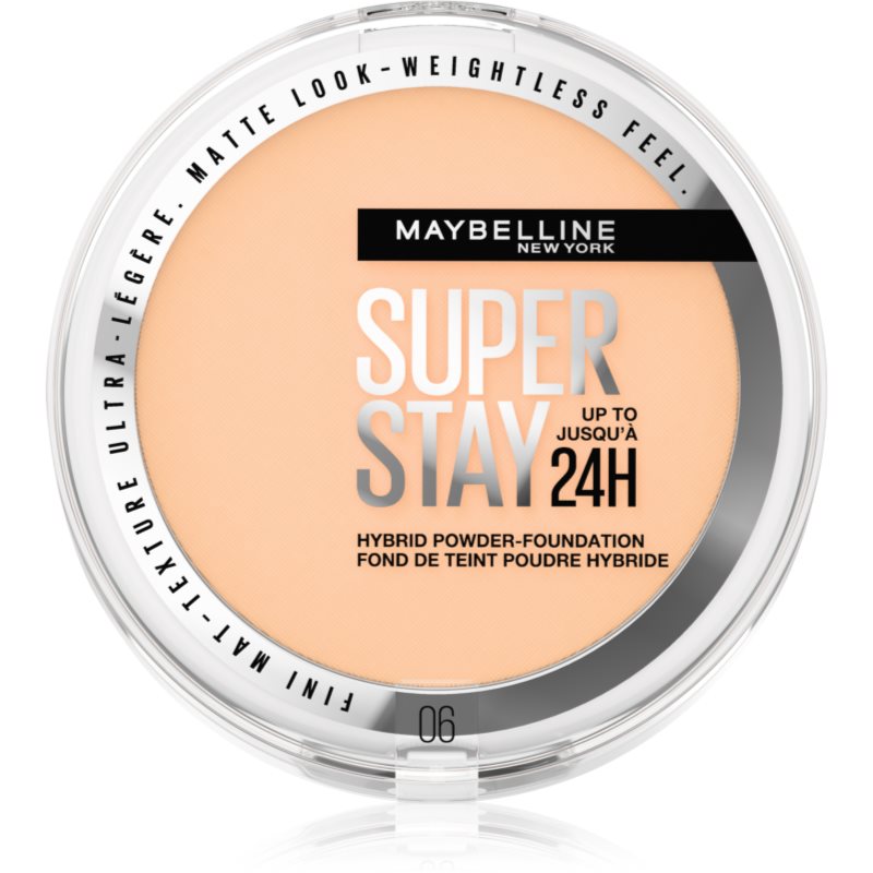 MAYBELLINE NEW YORK SuperStay 24H Hybrid Powder-Foundation kompakt púderes alapozó matt hatásért árnyalat 06 9 g-Ár