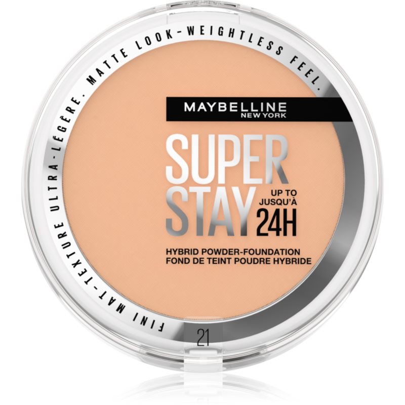 MAYBELLINE NEW YORK SuperStay 24H Hybrid Powder-Foundation kompakt púderes alapozó matt hatásért árnyalat 21 9 g-Ár