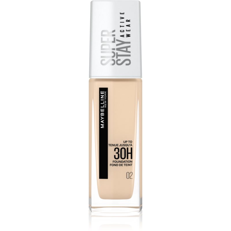 MAYBELLINE NEW YORK SuperStay Active Wear tartós alapozó a teljes fedésre árnyalat 02 Naked Ivory 30 ml-Ár