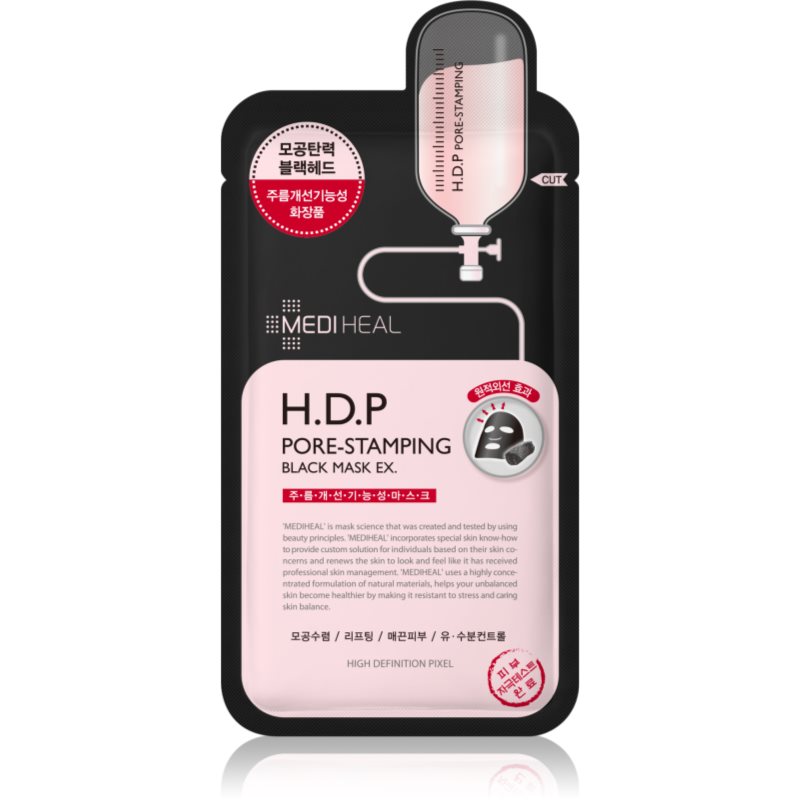 MEDIHEAL Black Mask H.D.P Pore-Stamping arcmaszk a pórusok összehúzására 25 ml-Ár