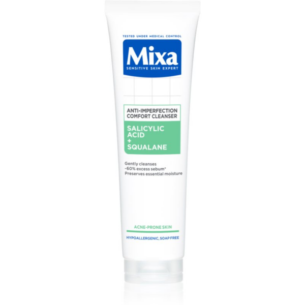 MIXA Anti-Imperfection Comfort Cleanser tisztító gél az arcbőrre a pattanásos bőr hibáira 150 ml
