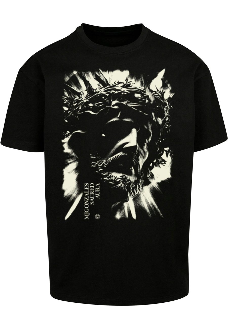 MJ Gonzales Póló 'JESUS'  fekete / gyöngyház-fehér-Ár