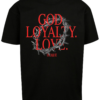 MT Upscale Póló 'God Loyalty Love'  szürke / piros / fekete-Ár