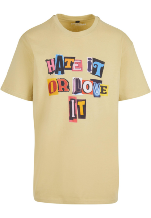 MT Upscale Póló 'Hate it or Love it'  kék / sárga / rózsaszín / piros-Ár