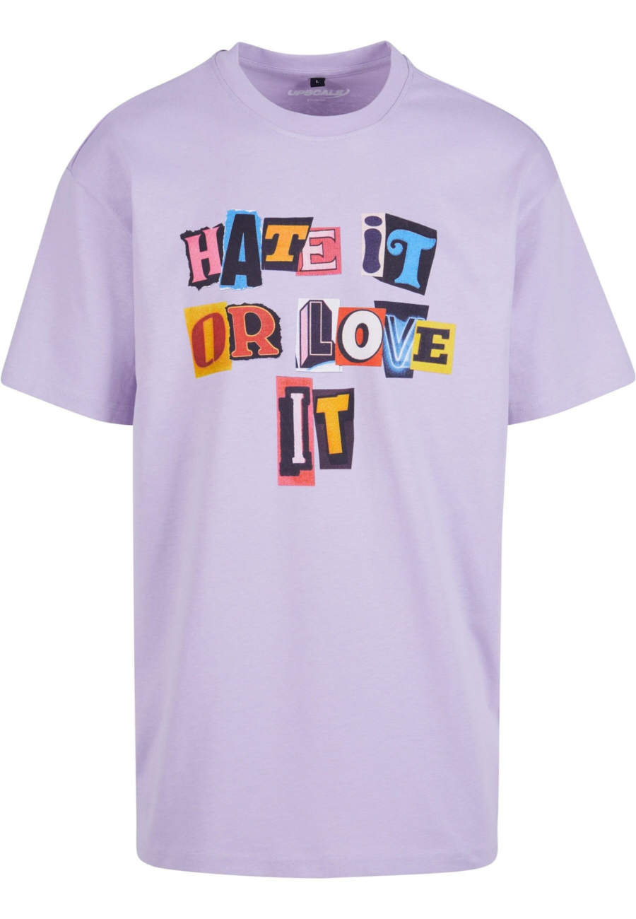 MT Upscale Póló 'Hate it or Love it'  kék / sárga / világoslila / narancs / fekete-Ár