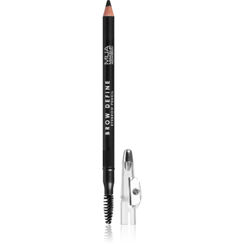MUA Makeup Academy Brow Define tartós szemöldök ceruza kefével árnyalat Black 1