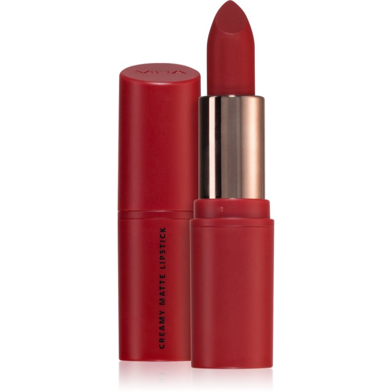 MUA Makeup Academy Creamy Matte krémes rúzs matt hatással árnyalat Razzleberry 3