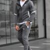 Madmext Anthracite Men's Zippered Hooded Tracksuit 6393